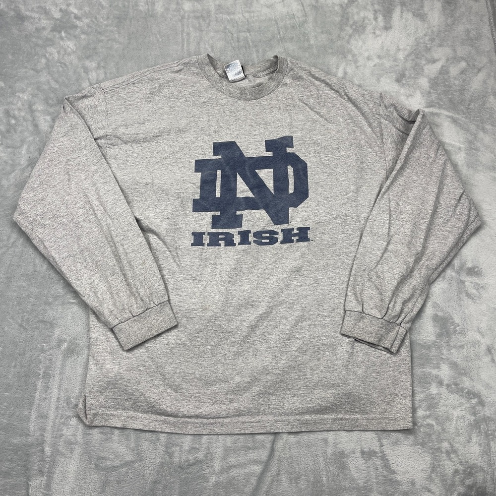 Notre Dame Fighting Irish Shirt Mens 2XL Gray Starter NCAA‎ Football Sports Tee